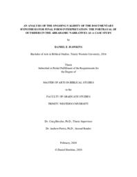 An Analysis of the Ongoing Validity of the Documentary Hypothesis for Final Form Interpretation: The Portrayal of Outsiders in the Abrahamic Narratives as a Case Study