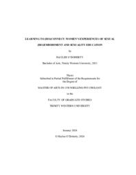 Learning to Dis(Connect): Women's Experiences of Sexual (Dis)Embodiment and Sexuality Education