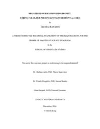 Registered Nurses Providing Dignity: Caring for Older Persons Living in Residential Care