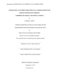 Integrating Attachment Processes in an Adopted Child with Lifespan Integration Therapy: A Hermeneutic Single Case Efficacy Design